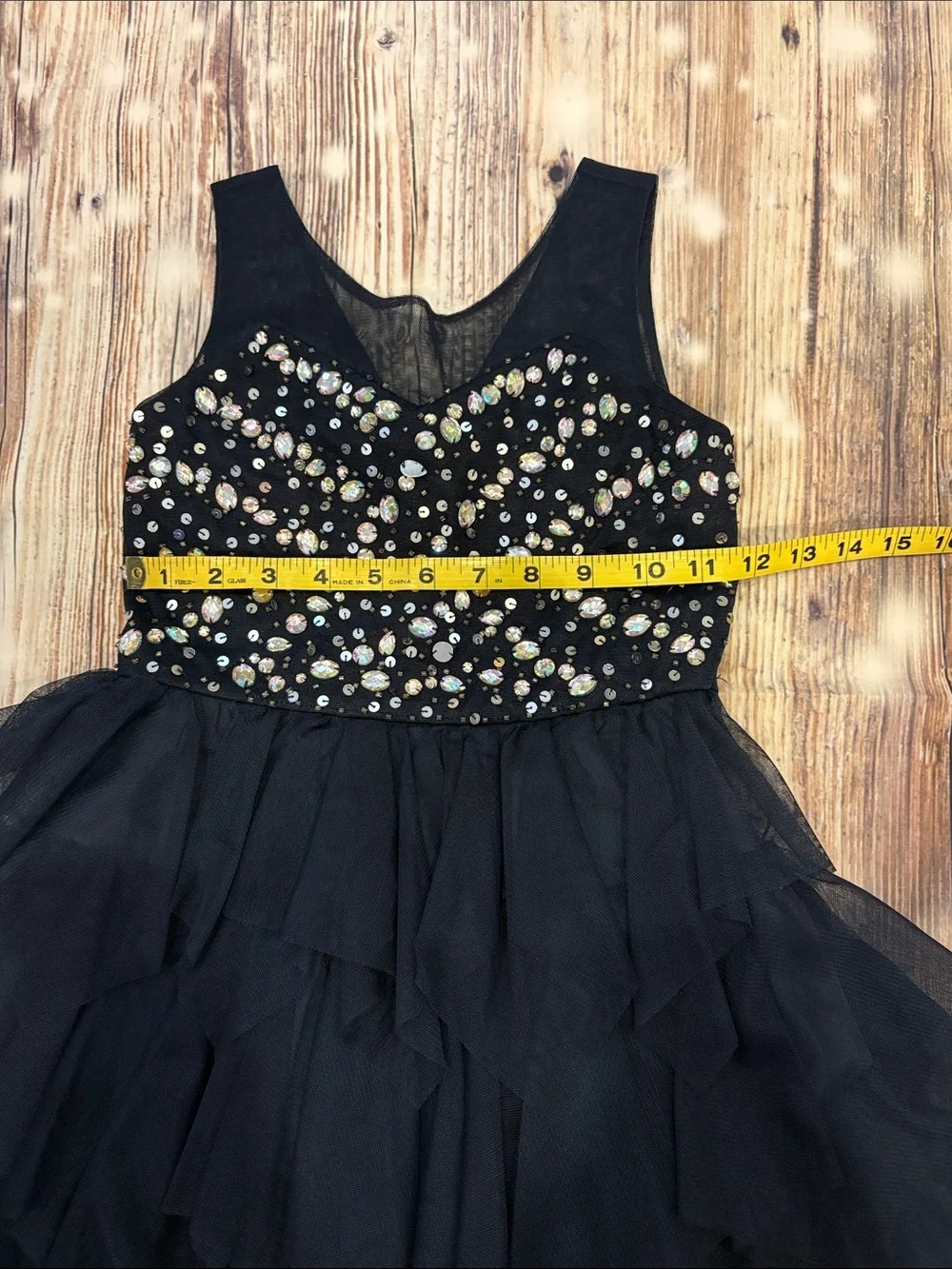 Navy blue Beaded Tulle Party Dress